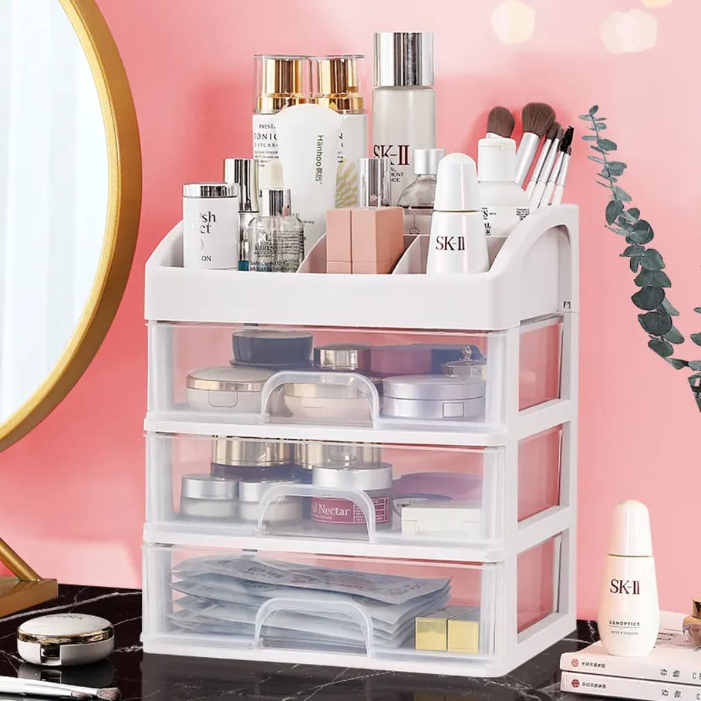 PLASTIZONE Multi-Layer Makeup Organizer Drawer Box – Cosmetic Storage for Women