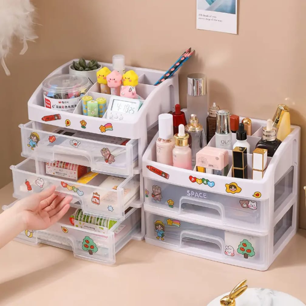 PLASTIZONE Multi-Layer Makeup Organizer Drawer Box – Cosmetic Storage for Women