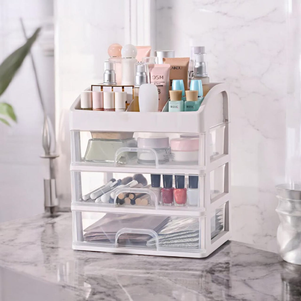 PLASTIZONE Multi-Layer Makeup Organizer Drawer Box – Cosmetic Storage for Women