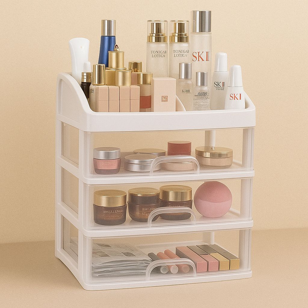 PLASTIZONE Multi-Layer Makeup Organizer Drawer Box – Cosmetic Storage for Women